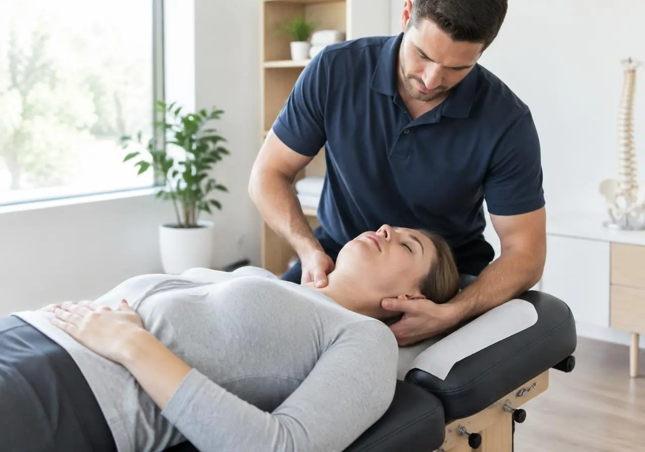 A chiropractic treatment session